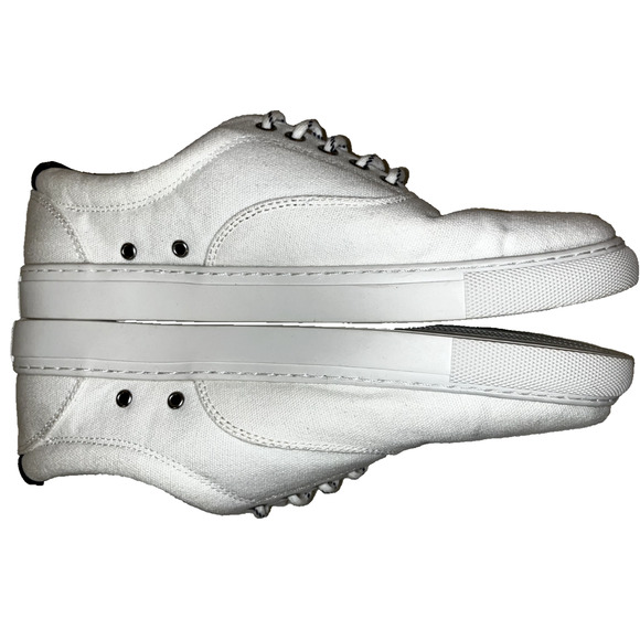 J. Crew Mens Explorer Sneakers 9.5 White Canvas Low Top Lace Up Streetwear - Picture 3 of 7